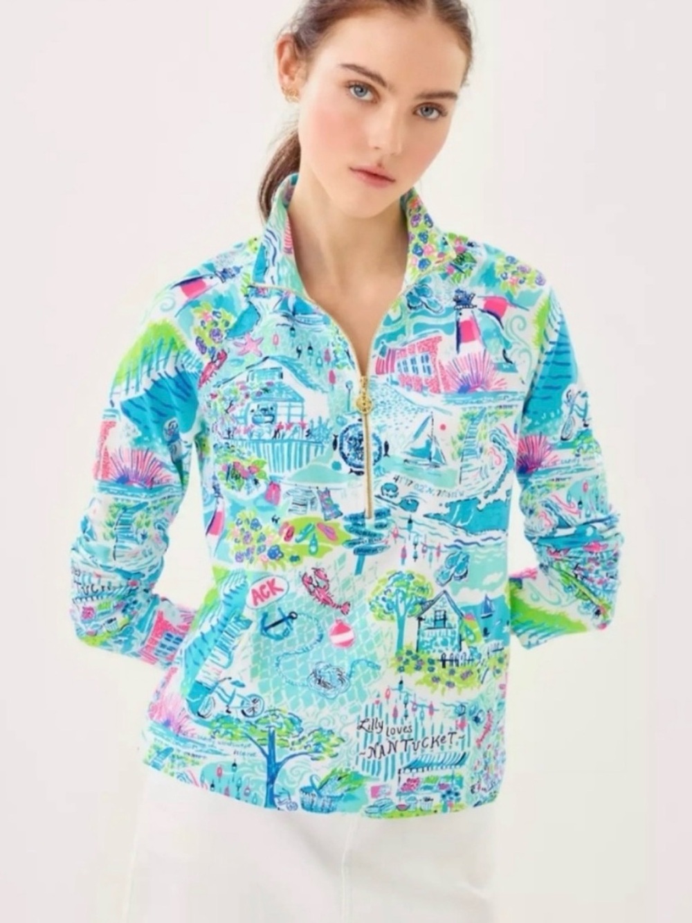 Lilly Pulitzer Nantucket Print Quarter Zip